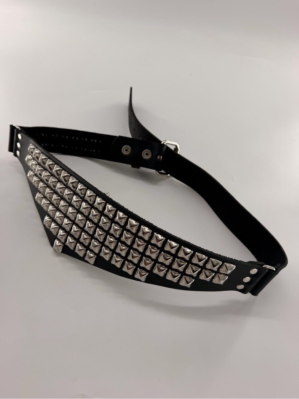 Studded Black Leather Waist Belt Unbranded Silver Emo Grunge Goth Hot Topic Punk